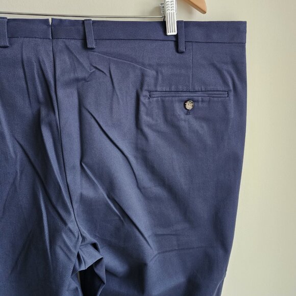 46x32 Blue Chinos Jos A Bank Cotton Reserve Pants New Flat Front Nwt Navy Khakis - Picture 16 of 17